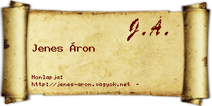 Jenes Áron névjegykártya